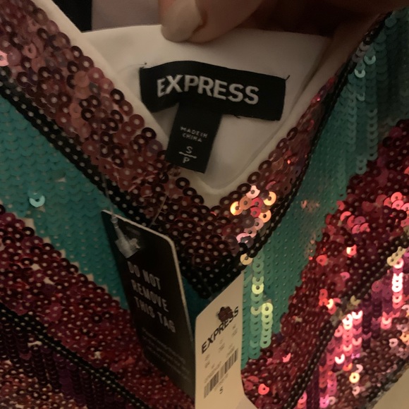 Express sequin chevron mini dress PS - Picture 6 of 8
